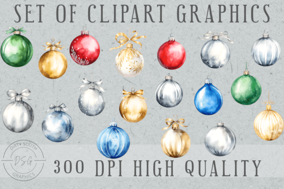 18 Watercolor Christmas Ornaments: Festive Illustrations