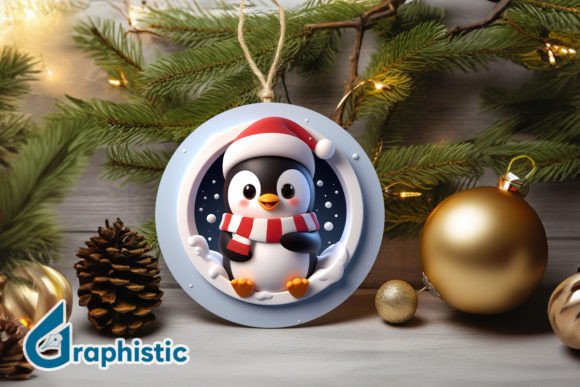 3D Penguin Ornament Front 88 Illustrations