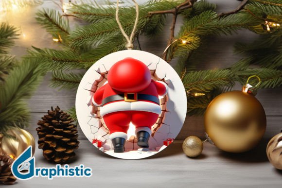 3D Santa Ornament Back 77 Illustrations