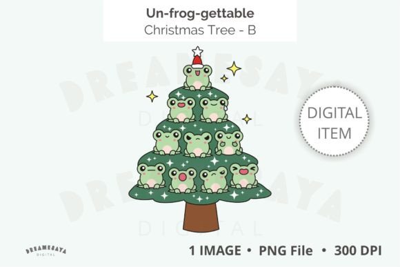 Cute Frogs Christmas Tree PNG Clip Art Review