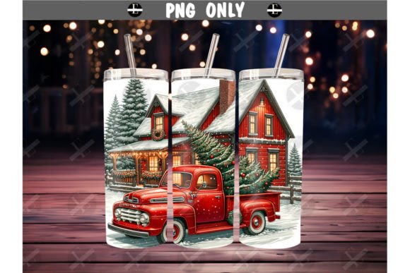 Red Truck PNG: Festive Illustrations for Design