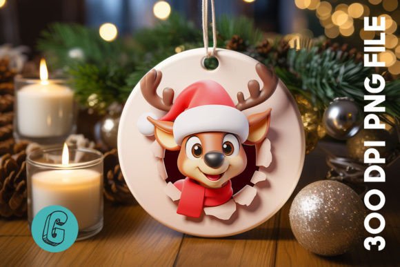 Reindeer Christmas Ornament Front 34: Illustrations Review