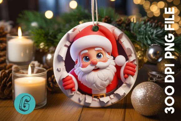 Santa Christmas Ornament Front 74: Illustrations Review