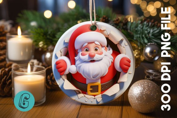 Santa Christmas Ornament Front 76 Illustrations Review