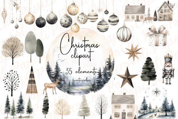 Scandinavian Christmas Clipart Xmas Png: Illustrations Review