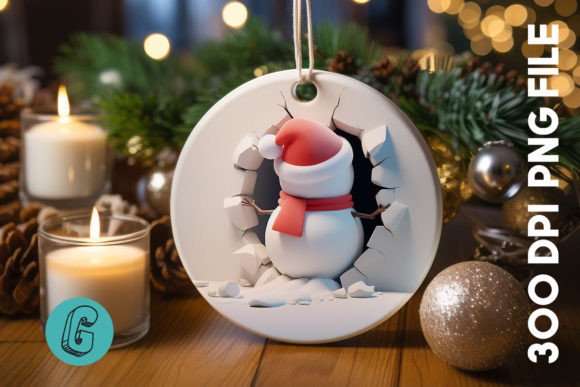 Snowman Christmas Ornament Back 43 Illustrations