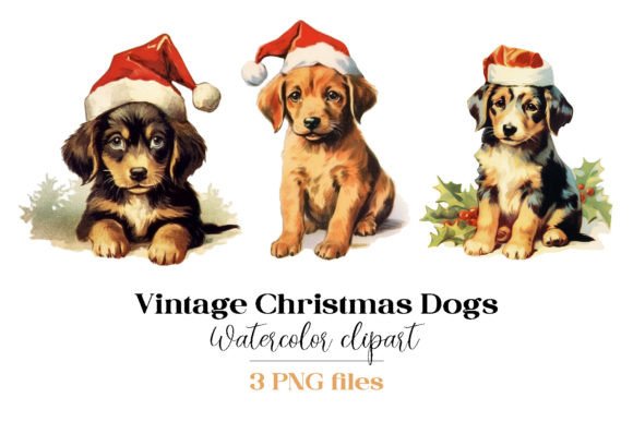 Vintage Christmas Dogs: Festive Illustrations